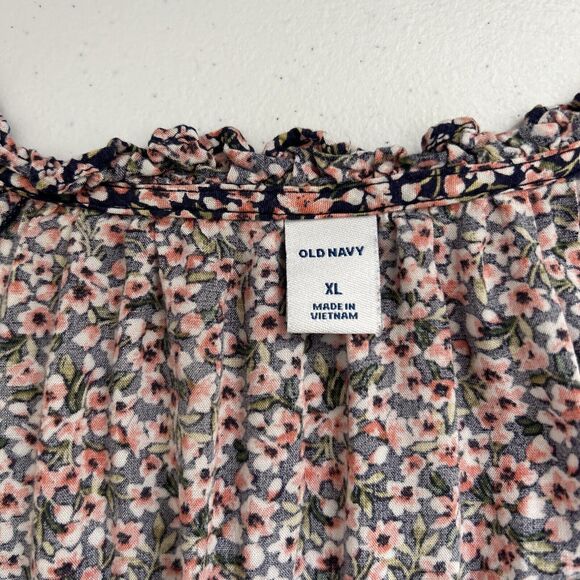 Old Navy Women’s Sz XL Boho Floral Balloon Long Sleeves Size L Free Flowing - Picture 6 of 9